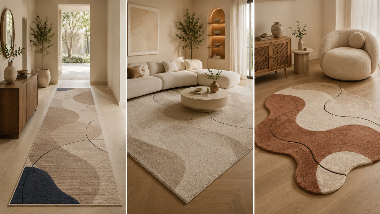 Custom rug styles in modern interiors