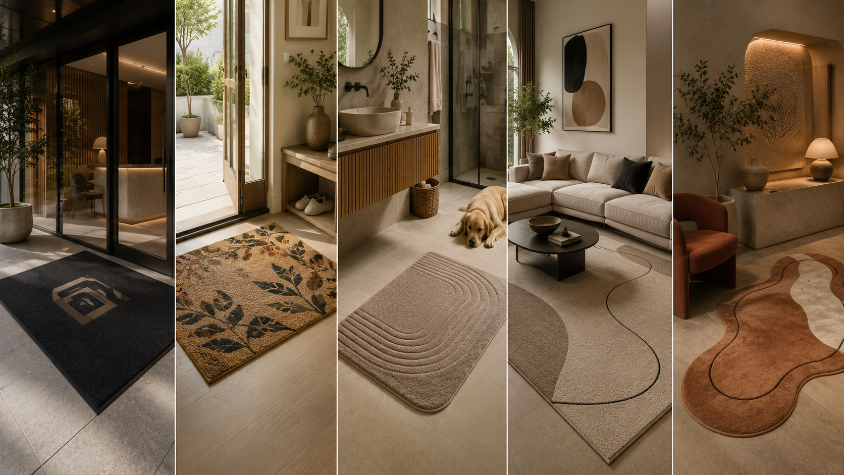 Custom rug collection in warm interiors
